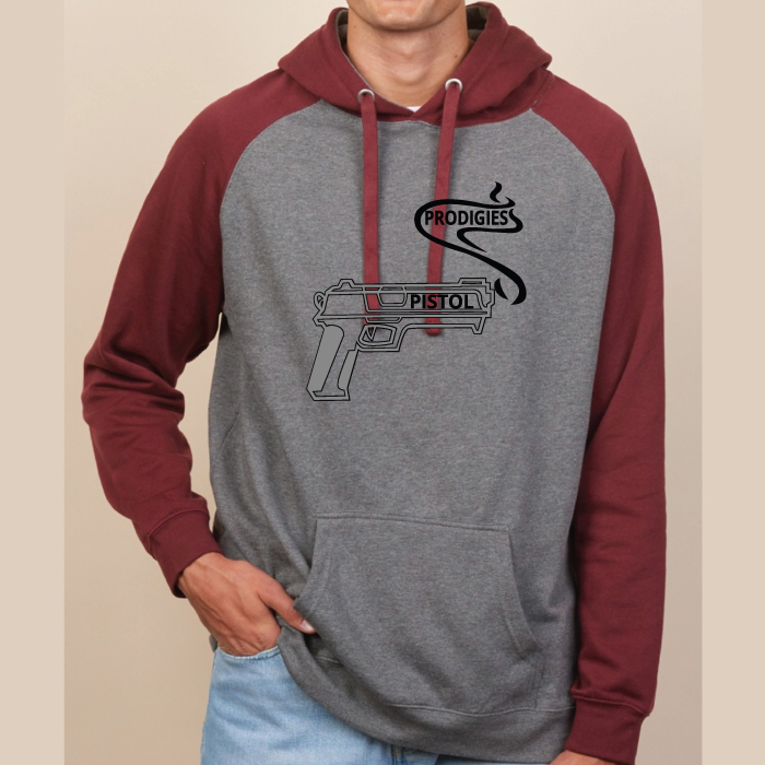 Pistol Prodigies Hoodie - Gray/Maroon