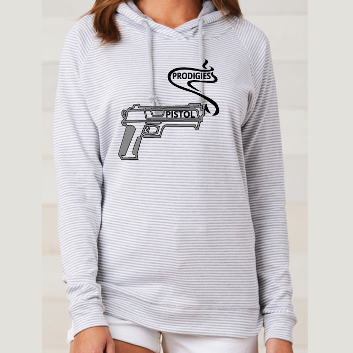 Pistol Prodigies Hoodie - Striped Gray