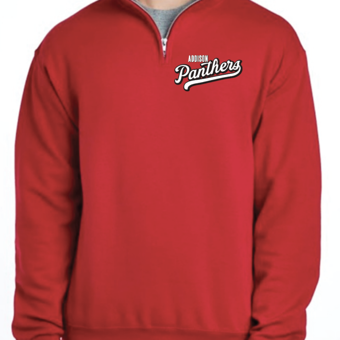 Panthers Quarter Zip Jacket - Red w/ white logo