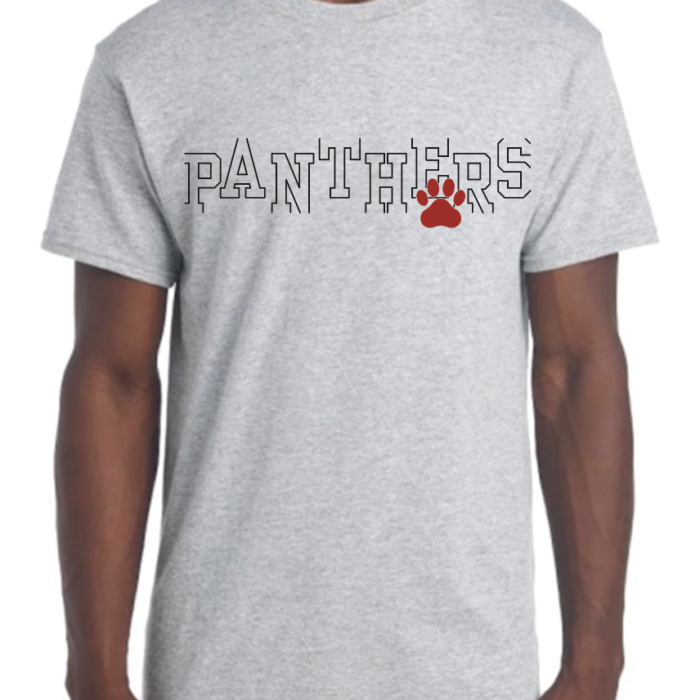 Panthers Tee - Gray w/ paw logo