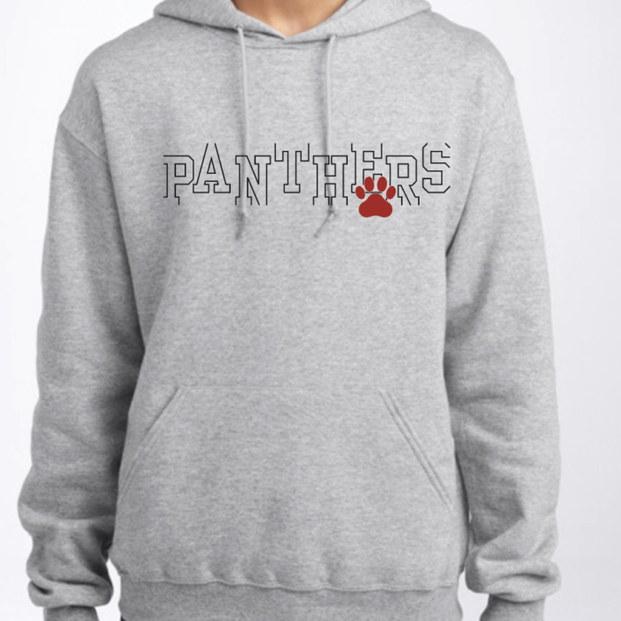 Panthers Hoodie - Gray w/ paw logo
