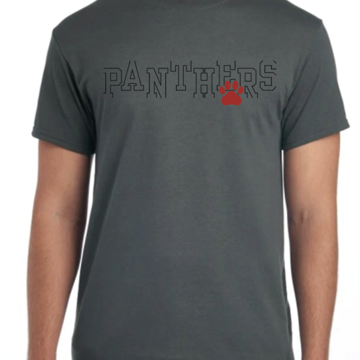 Panthers Tee - Charcoal w/ paw logo