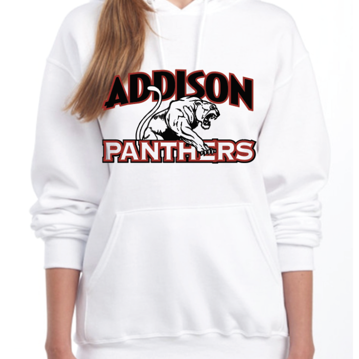 Panthers Hoodie - White w/ red and black logo