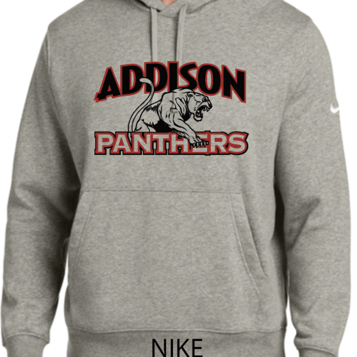 Panthers Nike Hoodie Gray w/ red and black logo