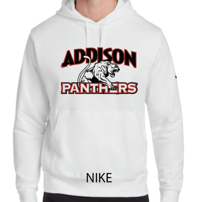 Panthers Nike Hoodie White w/ red and black logo