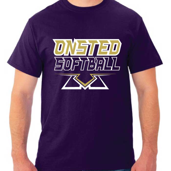 Onsted Softball Tee Shirt - Purple