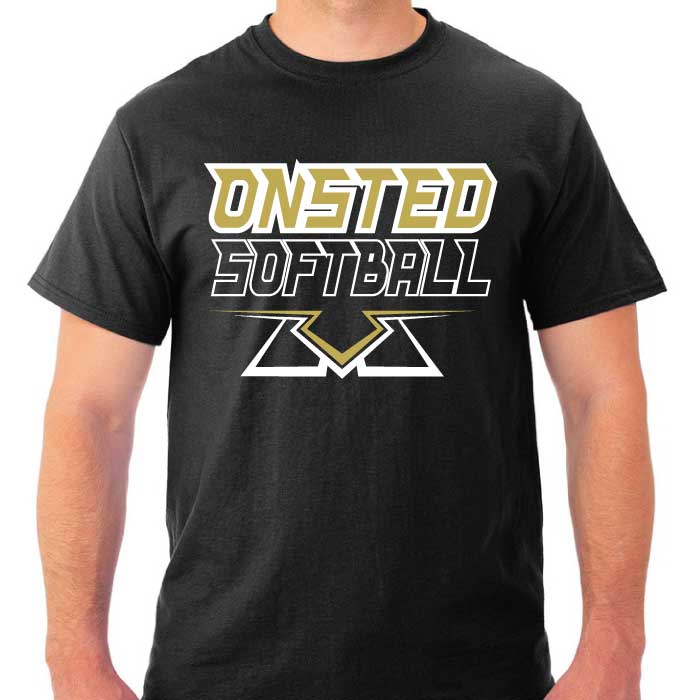 Onsted Softball Tee Shirt - Black